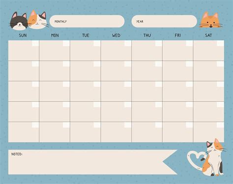 Free Printable Cute Blank Calendar