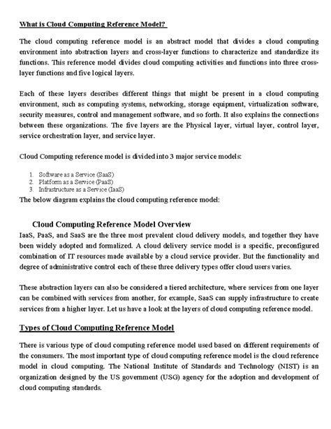 Cloud Computing Reference Model - This reference model divides cloud ...