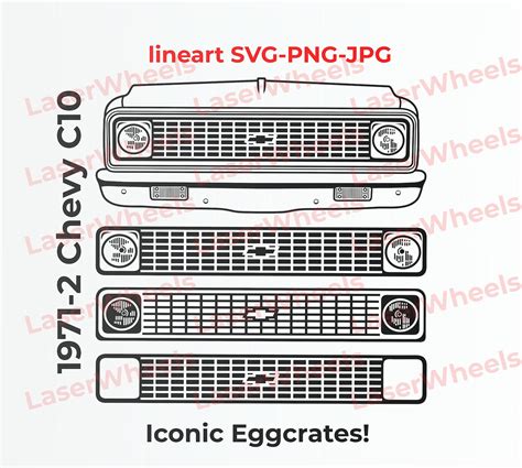 Chevy 1972 C10 Frontend SVG Vector Line Art for Engraving - Etsy India