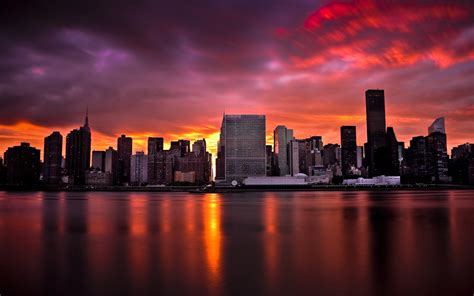 🔥 Free Download Wallpaper New York City Sunset Manhattan World Picsfab ...