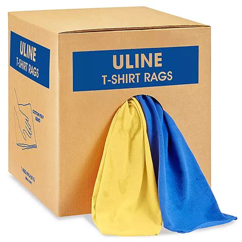 Colored T-Shirt Rags - 50 lb box S-20685 - ULINE