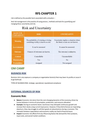 Rfs model risk - can be used for studying - Operational risk scenario ...