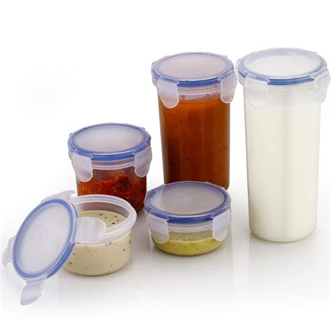 Shop Round Airtight Food Storage Containers - 5 Pcs | DeoDap