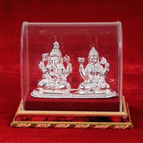 Silver Lakshmi & Ganesha Idol (Big) l