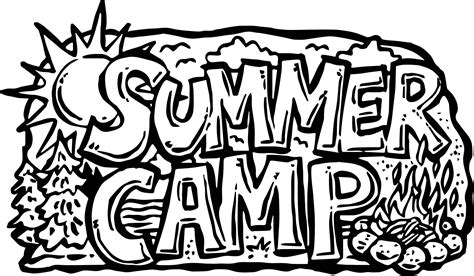 Summer Camp Text Coloring Page