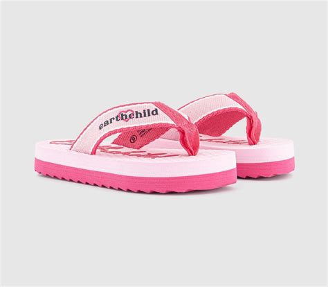 EARTHCHILD Earth Child Chunky Flip Flops Pink Multi - Kids' Summer Shoes