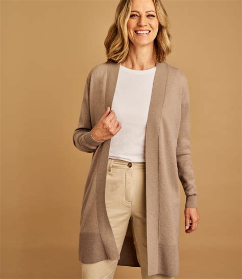 Birch | Womens Cashmere & Merino Open Long Cardigan | WoolOvers US