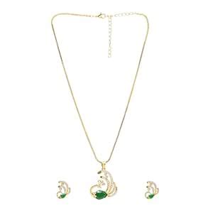 Buy Shaarya Moriva – 24K Gold Plated Peacock-Inspired Pendant Set ...