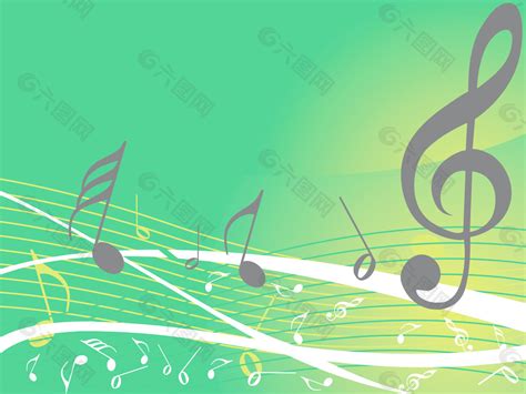 绿色的背景音乐有不同的音符背景素材免费下载(图片编号:3440534)-六图网