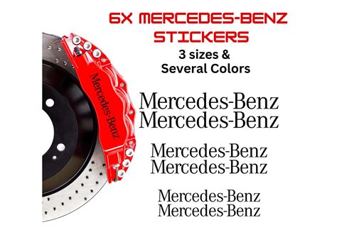 Mercedes Benz Brake Caliper Decals: High-temp Vinyl Car Stickers (6x) - Etsy