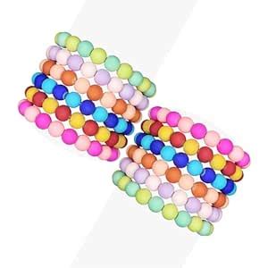 Buy INDIKONB Girls' Matte Glass Bead Bracelet Combo Set of 12 - Pair of ...