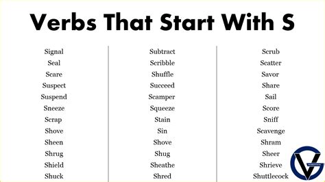 Verbs That Start With S - GrammarVocab
