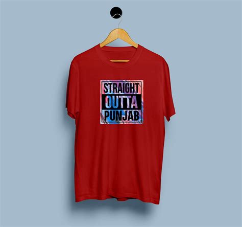 Buy Straight Outta Punjab T Shirt - Punjabi Slogan Printed Men Tshirt ...