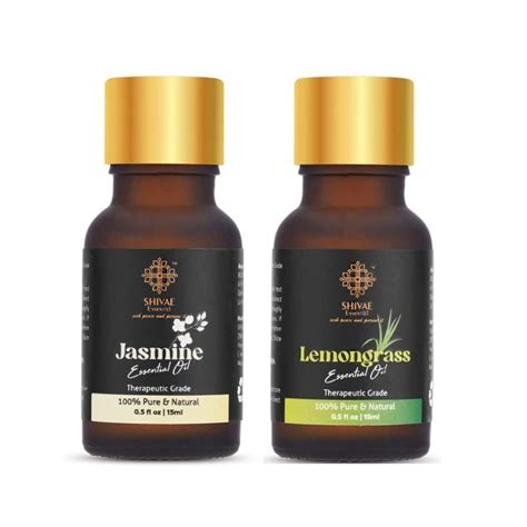 SHIVAE Essentiel Combo of Jasmine and Lemongrass Essential Oil, Pure ...