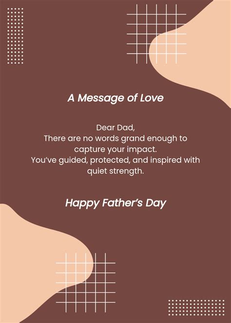 Free Brown Father's Day Wishes Message Template to Edit Online