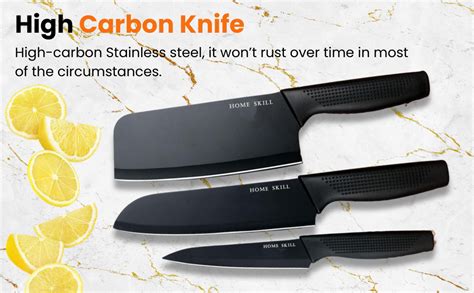 Buy HOME SKILL®Kitchen Knife Set Stainless Steel 3 Pieces Professional ...