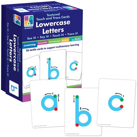 Key Education 26 Piece Textured Touch And Trace Cards Lowercase ...