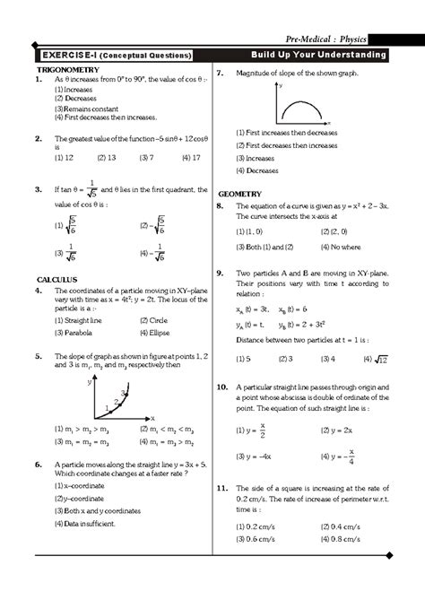 Physics Conceptual Questions and Answers (TRIGONOMETRY 1) - Studocu
