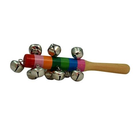 Buy Sneha Store Colorful Wooden Rainbow Baby Handle Jingle Bell Rattle ...