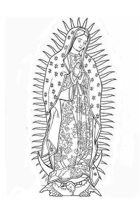 Virgin Mary Tattoo Outline