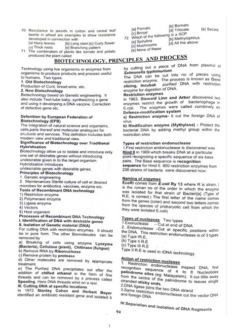 Biotechnology, Principles , Process AND ITS Application - Biology - Studocu
