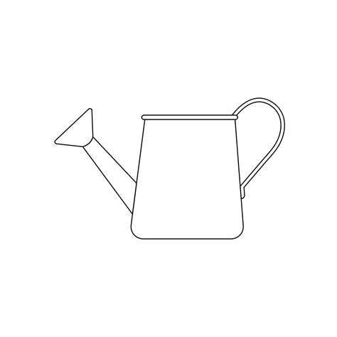Watering Can Outline Icon Illustration on White Background 12371068 ...