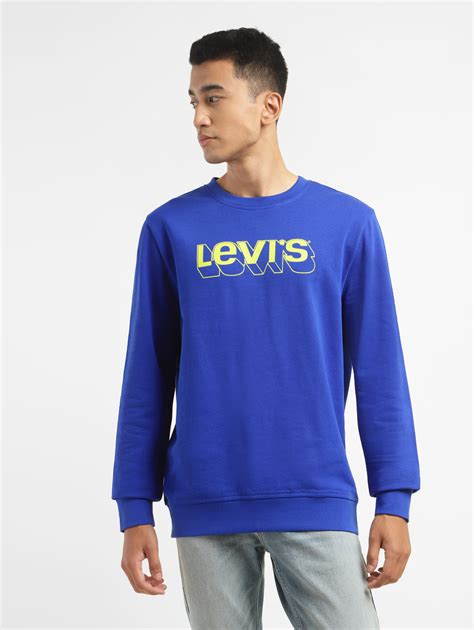 Men's Brand Logo Blue Crew Neck Sweatshirt – Levis India Store