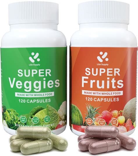 Amazon.com: Lite Supply Fruits and Veggies Supplement 240 Caps - 120 ...