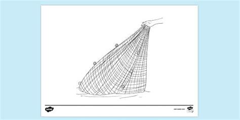 Fishing Net Colouring Sheet | Colouring Sheets - Twinkl