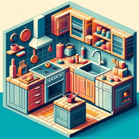 Image result for 3D Kitchen Layout Blueprint