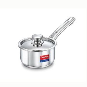 Prestige Platina Stainless Steel Sauce Pan 14 cm diameter with Lid 1 L ...