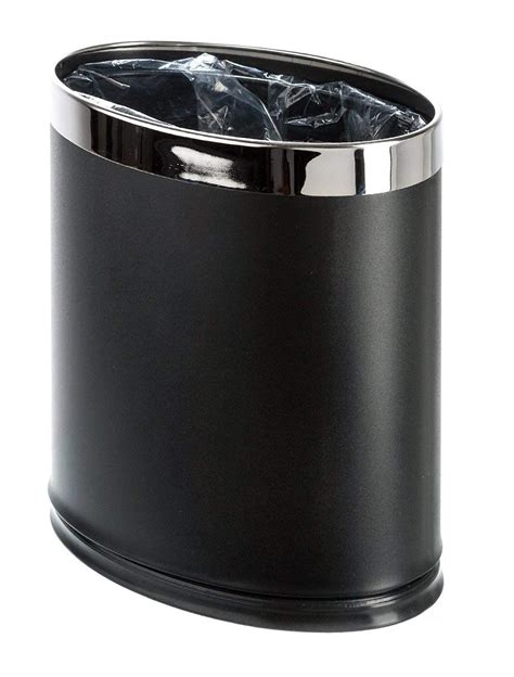 DOLPHY Metal Waste Bin, Open Top Leather Trash Can for Bathrooms, Rooms ...