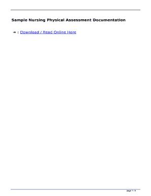 Fillable Online Sample Nursing Physical Assessment Documentation ...