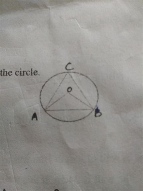 O is the centre of the circle and AB is a chord of the circle. if angle ...
