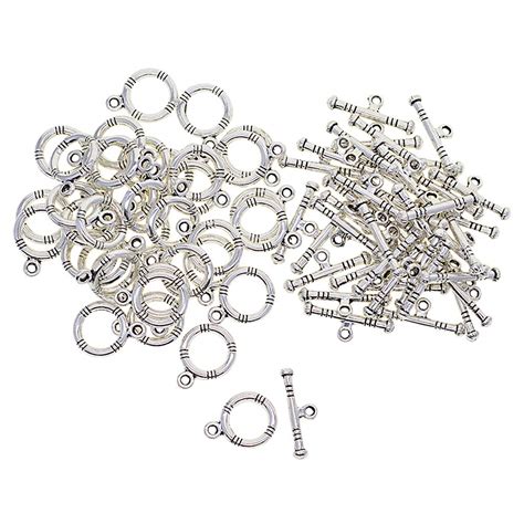 Sihir Jewels 50 Sets Round Loop and Bar OT Toggle Cl p for Jewelry ...