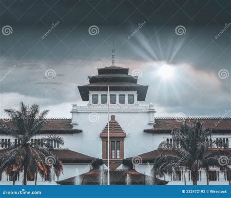 Front View of the Gedung Sate, a History Museum in Bandung, Indonesia Stock Photo - Image of ...