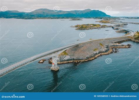 Drone Aerial View of Atlantic Ocean Road, Norway Stock Image - Image of ...