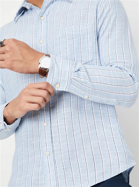 Buy Men Striped Slim Fit Linen Shirt Online at just Rs. 1199.0 ...