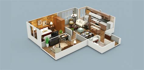3D鸟瞰立体布置图 小度假公寓案例|空间|家装设计|李宗策 - 原创作品 - 站酷 (ZCOOL)