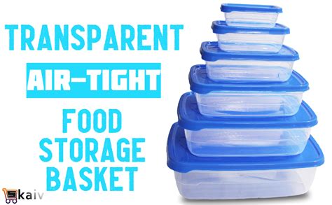 Buy SKAIV Set of 6 Transparent Air Tight Lid Rectangular Plastic ...