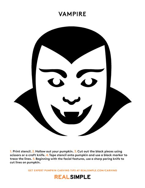 Vampire Pumpkin Carving Printable