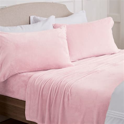 NY Loft Queen 600-Thread Count Microfiber Light Pink 4-Piece Bed Sheet ...
