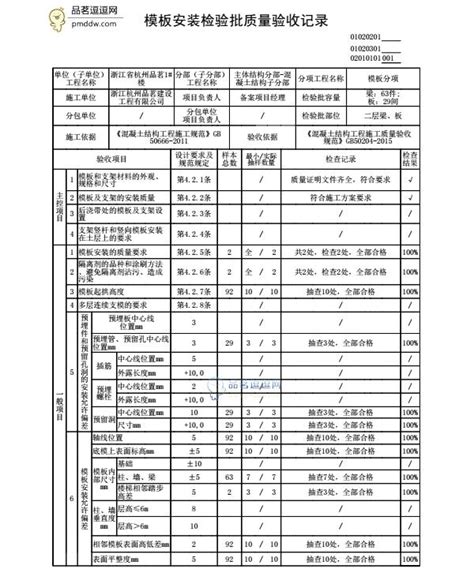 检验批与原始记录填写解析