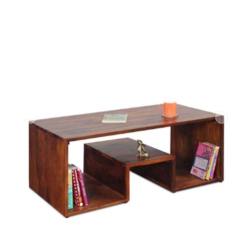 Elegant Curves Solid Sheesham Wood Coffee Center Table for Living Room ...