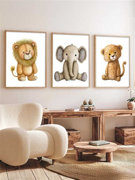 Safari Animals Wall Art Paintings for Living Room Bedroom – Kotart