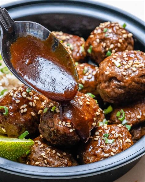 Asian Honey Sriracha Meatballs Recipe | Healthy Fitness Meals