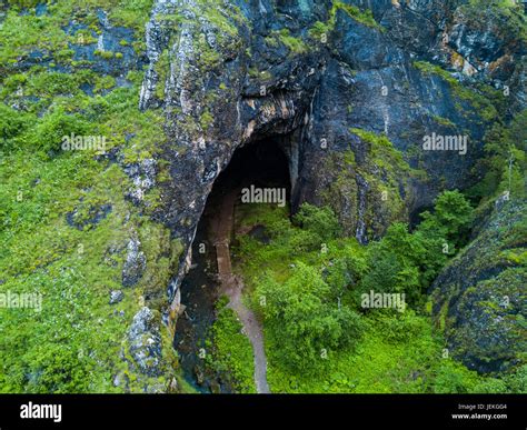 Kapova cave, Shulgan tash nature reserve, Bashkortostan, Russia. Aerial ...