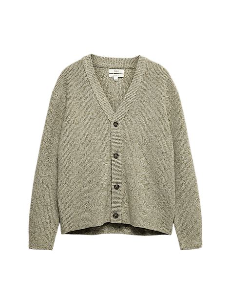 Buy V-Neck Twisted Yarn Cardigan at Marks & Spencer