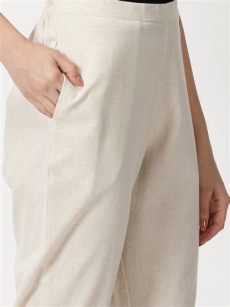 Natural Cotton Flax Straight Fit Slip-on Trouser – Saffron Threads