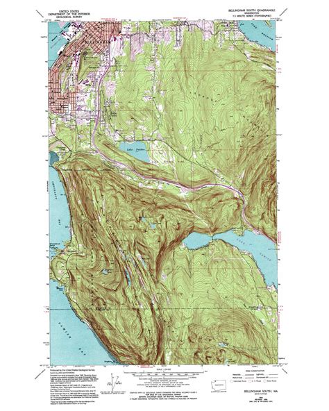 Bellingham South topographic map 1:24,000 scale, Washington